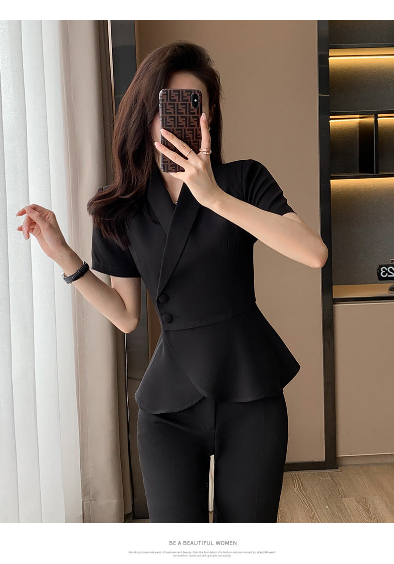 Professional Suit Women's Summer Thin Beautician High-end Beauty Salon Work Clothes Jewelry Store Tooling Formal Suit
