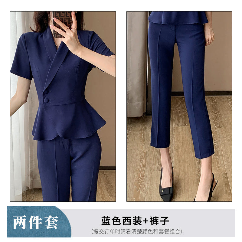 Professional Suit Women's Summer Thin Beautician High-end Beauty Salon Work Clothes Jewelry Store Tooling Formal Suit
