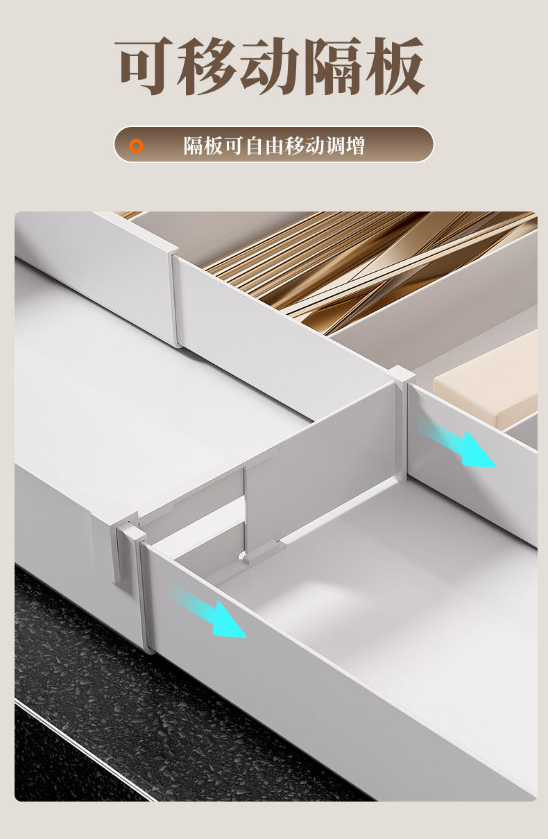 Kitchen Drawer Partition Tableware Storage Box Knife and Fork Chopsticks Storage Rack Kitchenware Storage Household Cabinet Built-in Partition