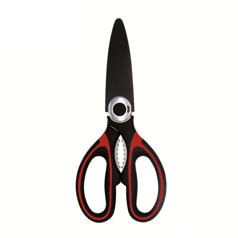Multi-functional kitchen scissors household fish cutting vegetables roast meat chicken duck bones large stainless steel kitchen scissors wholesale