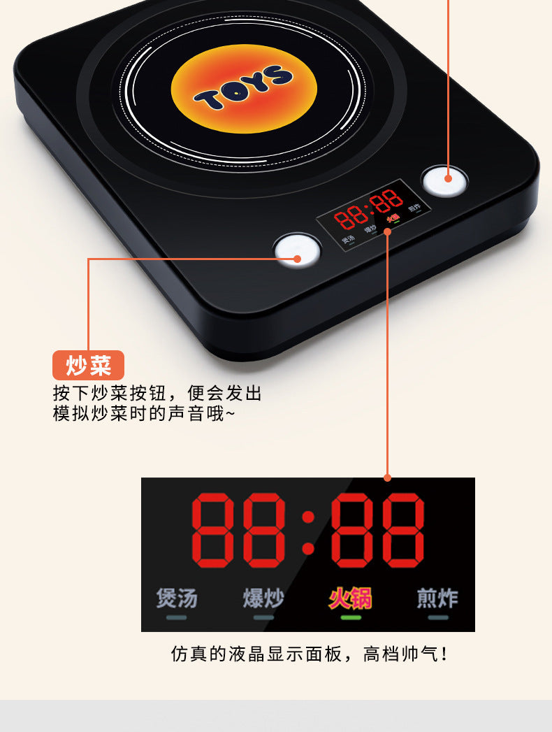 [Cross-border Exclusive] Simulation Kitchenette Cooking Kitchenware suit Fruit Chicing Music Cooking Induction Cooker to play house