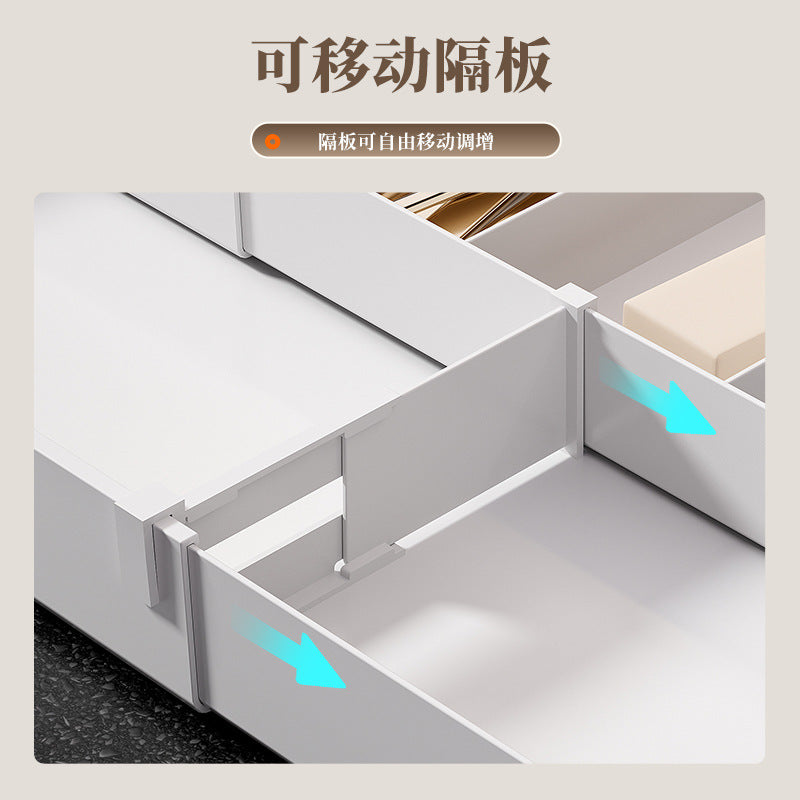 Drawer Storage Box Retractable Cosmetics Sundries Sorting Box Cabinet Partitioned Box Kitchen Tableware Desktop