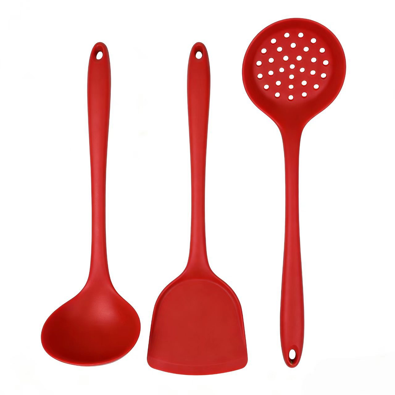 In-Stock Two-Color Silicone Kitchen Utensils, Kitchen Supplies That Won'T Damage Pots, Easy to Clean, Strainer, Soup Spoon, Spatula Set, Non-Stick Pan