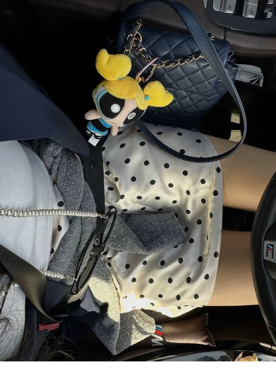 Miu Series Triacetate Polka Dot Skirt Korean Style Satin Polka Dot Elastic Waist Bias-Cut A-Line Skirt Women's Fishtail Skirt