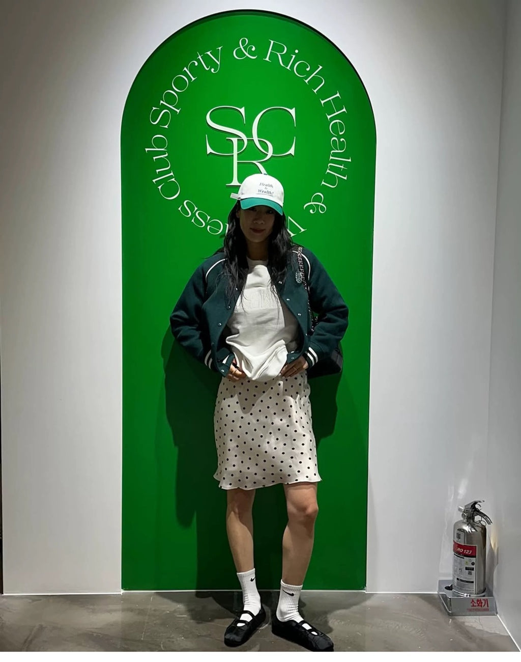 Miu Series Triacetate Polka Dot Skirt Korean Style Satin Polka Dot Elastic Waist Bias-Cut A-Line Skirt Women's Fishtail Skirt