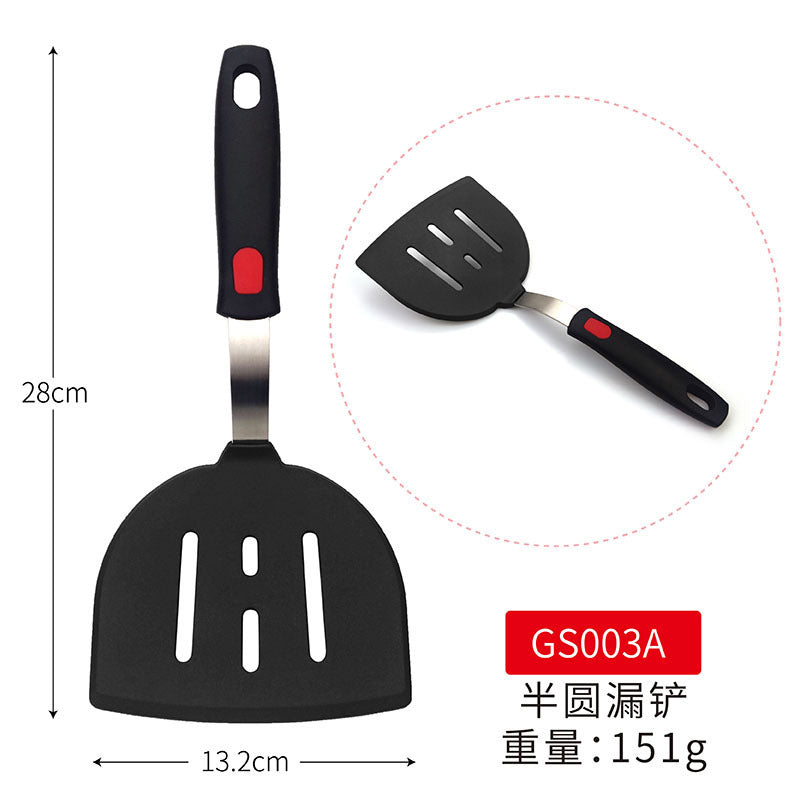 Cross-Border Silicone Cooking Utensils Non-Stick Pan Silicone Spatula Teppanyaki Cooking Spatula Pancake Tamagoyaki Spatula Leaking Spatula