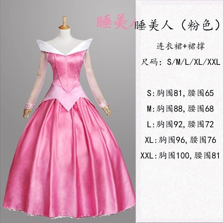 Halloween Adult Fairy Tale Cinderella Cinderella Long Dress Sleeping Beauty Le Pei Long Hair Princess Dress Stage Performance Costume