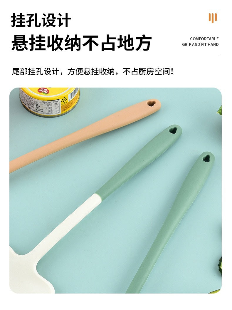New Silicone Spatula for Home Use, Non-Stick, High-Temperature Resistant Kitchen Utensil, Soup Spoon, Mushroom Stir-Fry Spatula, Frying Spoon, Kitchen Tool