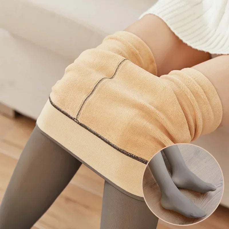 Tights with Insulation Warm Tights for Winter Leg Warmers Thermo Pantyhose Women's Warm Fleece Lined Tights Thermal Stockings