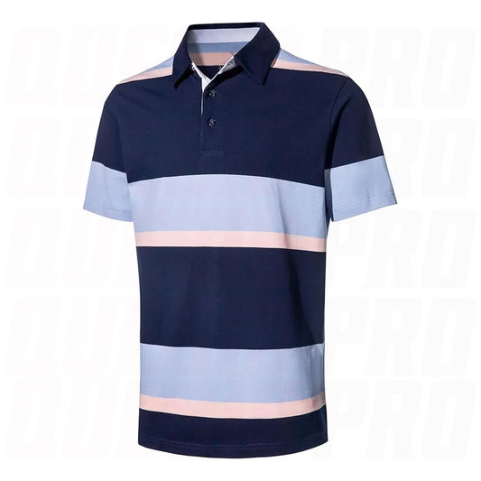 Custom Manufacturer Short Sleeve Rugby Jersey Boxy Cropped Striped Embroidery Rugby Polo Shirts for Men Sportswear Rugby Wear