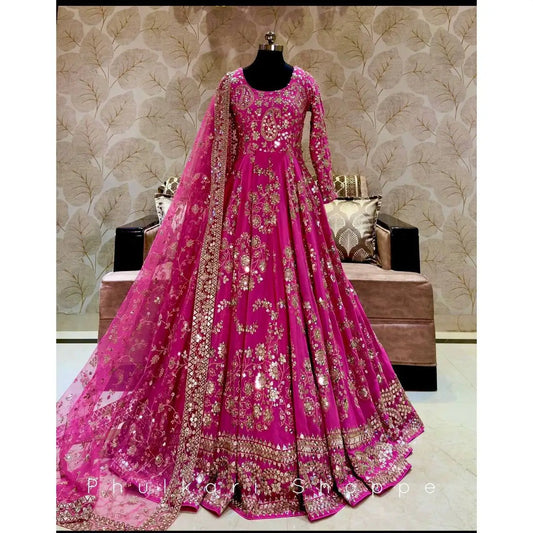 FD Designer Green Evening Dress with Elegant Pent and Beautiful Dupatta for Parties Size m