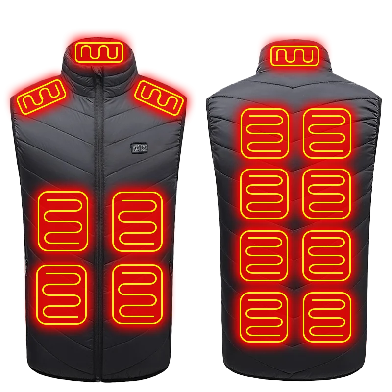 21 Heated Vest Zones Electric Heated Jackets Men Women Sportswear Heated Coat Graphene Heat Coat USB Heating Jacket For Camping