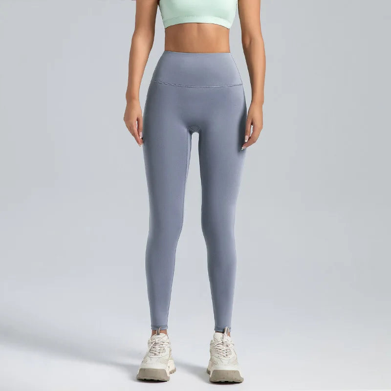 Black Leggings for Women with No T-line High-waisted Hip Lift Yoga Pants with Abdominal Compression and Nude Running Leggings