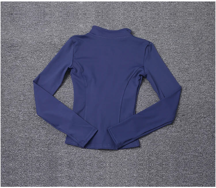 Women Sport Jacket Long Sleeve Shirt Workout Coat Gym Training Clothing Yoga Sportswear