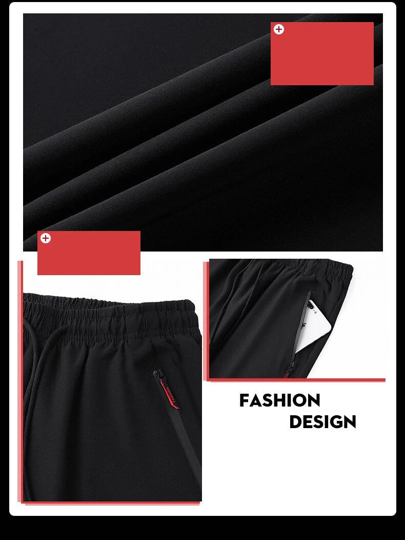 Men's casual pants straight leg slim fit elastic waist jogging pants Korean classic blue black gray men's pants plus size 4XL5XL