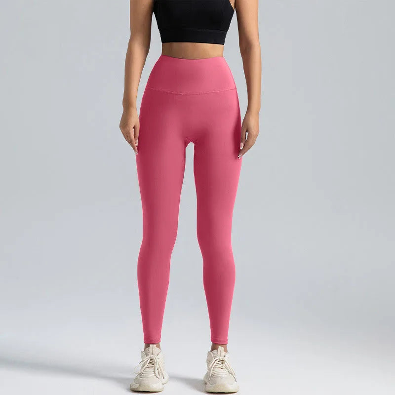Black Leggings for Women with No T-line High-waisted Hip Lift Yoga Pants with Abdominal Compression and Nude Running Leggings