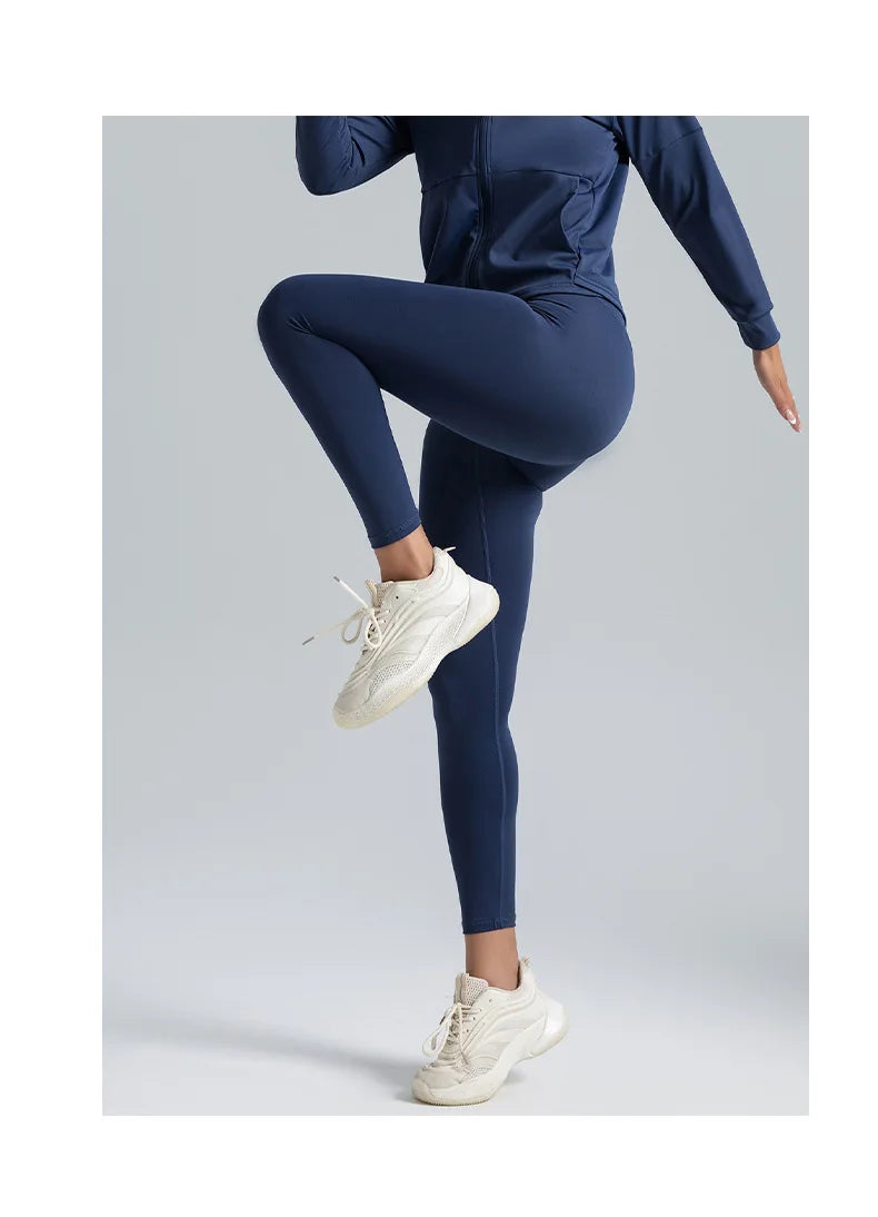 Black Leggings for Women with No T-line High-waisted Hip Lift Yoga Pants with Abdominal Compression and Nude Running Leggings
