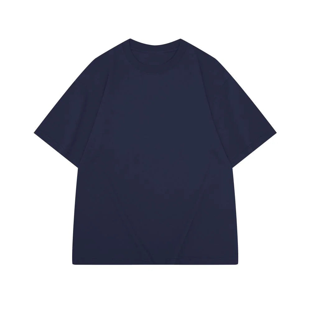 Sycpman 300grams 10.58oz Oversized Loose Heavy Weight Cotton Solid Color Drop Shoulder Short Sleeve T-shirt Men for Summer