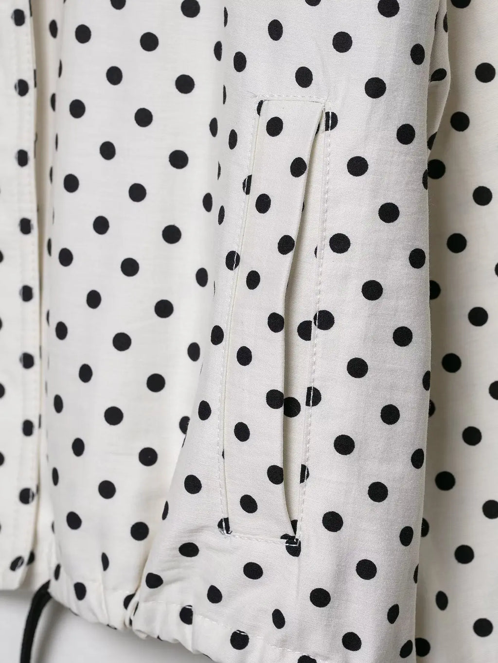 HH Fashion Women's Polka Dot Print Short Coats Autumn Long Sleeves Turtleneck Zipper With Pockets Drawstring Casual Jacket