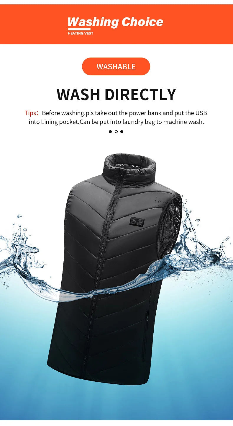 21 Heated Vest Zones Electric Heated Jackets Men Women Sportswear Heated Coat Graphene Heat Coat USB Heating Jacket For Camping