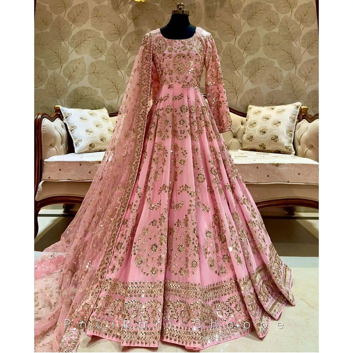 FD Designer Green Evening Dress with Elegant Pent and Beautiful Dupatta for Parties Size m