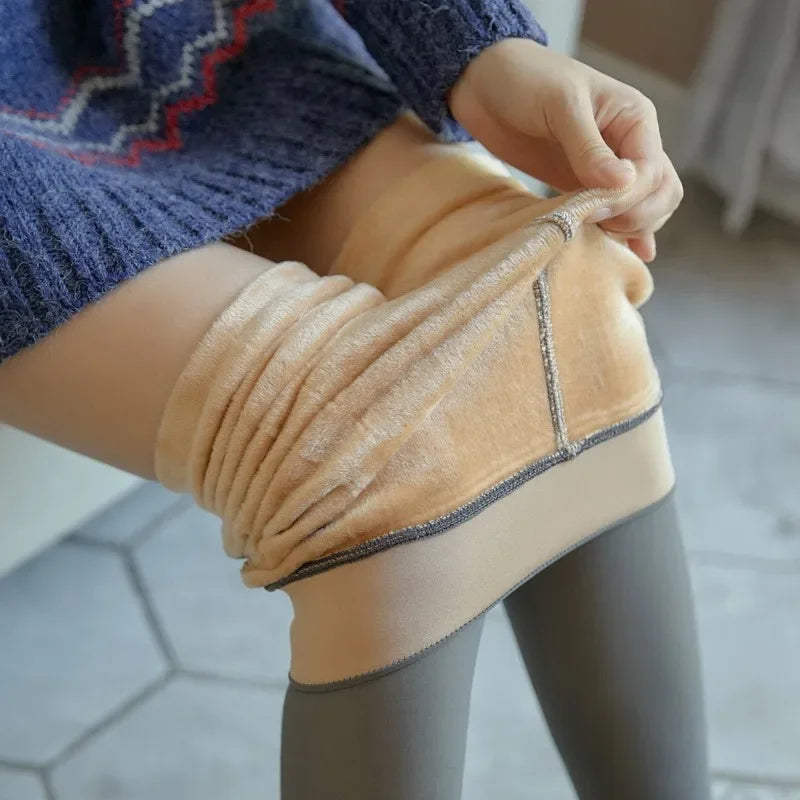 Tights with Insulation Warm Tights for Winter Leg Warmers Thermo Pantyhose Women's Warm Fleece Lined Tights Thermal Stockings