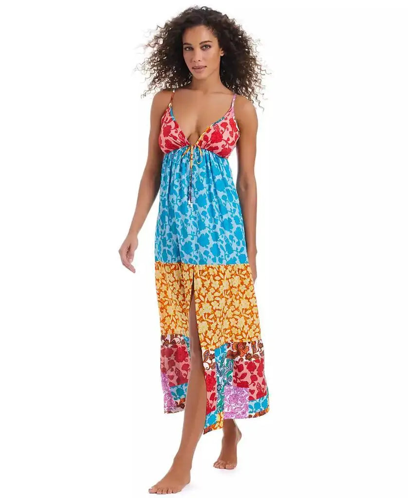 Bar III Women's Beachside Boheme Tiered Maxi Dress Swim Cover-Up Exclusively at