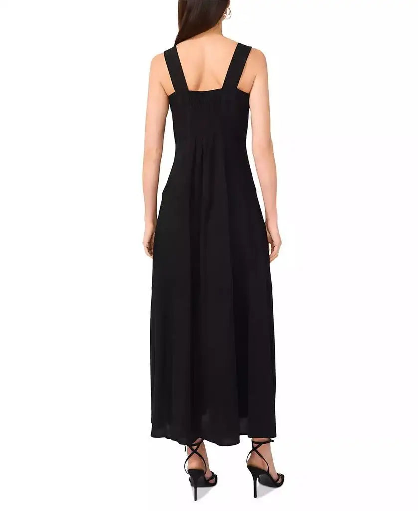 Women's Challis Square-Neck Smocked-Back Sleeveless Maxi Dress | Vince Camuto