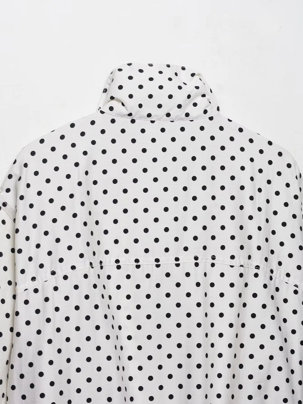 HH Fashion Women's Polka Dot Print Short Coats Autumn Long Sleeves Turtleneck Zipper With Pockets Drawstring Casual Jacket